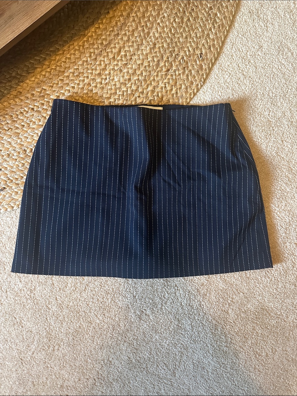 Navy Pinstripe Mini Skort